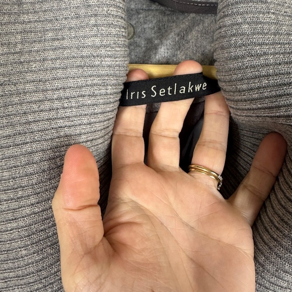 Iris Setlakwe Gray Wool Blend Removable Collar Single Button Blazer Jacket Sz XS - Picture 9 of 9